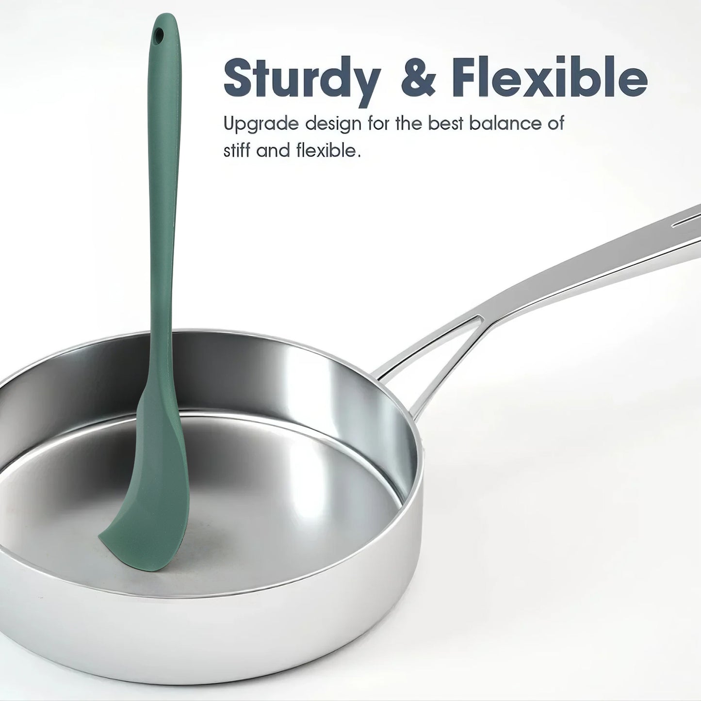 Food Grade Silicone Rubber Spatula Set, AOKIWO 5 Pcs Kithen Cooking Mixing Utensil Set, BPA-Free High Heat Resistant Non Stick Dishwasher-Mixed Color 02