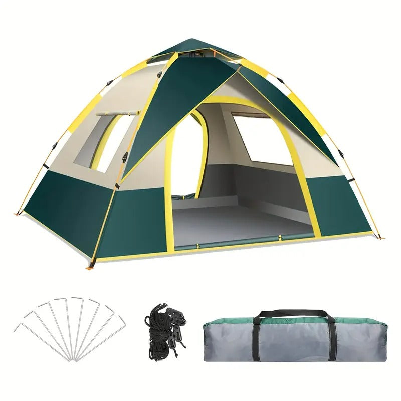 Kaqinu 2-Person Camping Tent, Auto Setup Pop Up Tent, Waterproof, Huge Door & Windows for Camping, Hiking, Travel