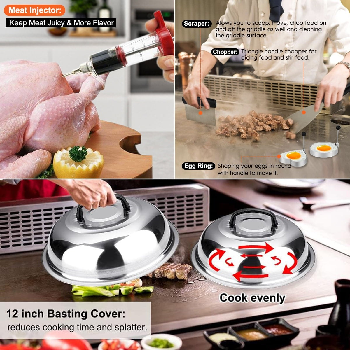 36-Piece Griddle Accessories for Blackstone - BBQ Grill Accessories - Flat Top Grill