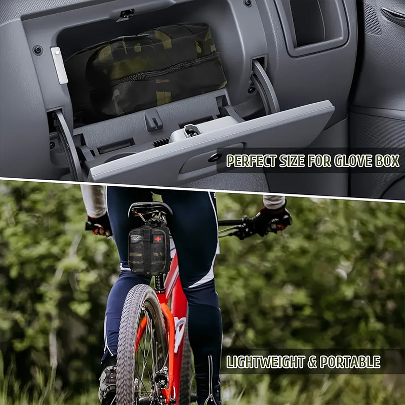 Weituo Survival Kit and First Aid Kit, 180Pcs Professional Survival Gear and Equipment with Molle Pouch, for Men Dad Husband Who Likes Camping Outdoor Adventure