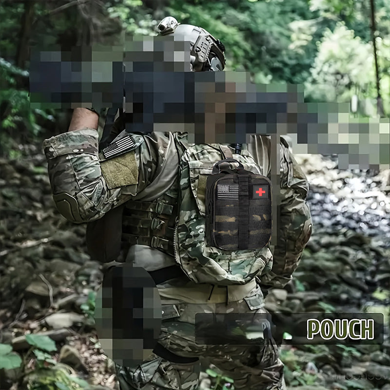 Weituo Survival Kit and First Aid Kit, 180Pcs Professional Survival Gear and Equipment with Molle Pouch, for Men Dad Husband Who Likes Camping Outdoor Adventure