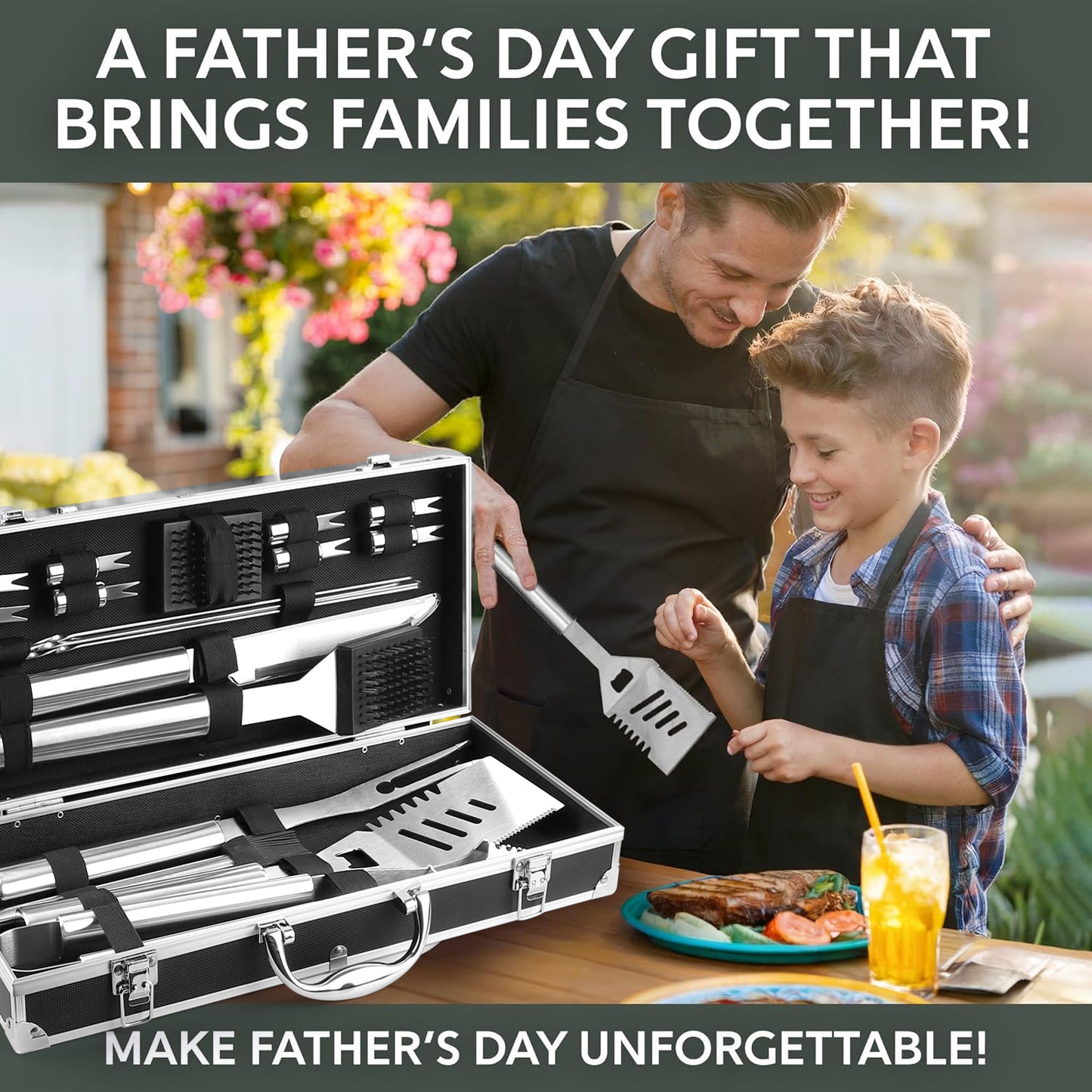 BBQ Grill Accessories Set, 21Pcs Stainless Steel Grill Tools Grilling Accessories with Aluminum Case