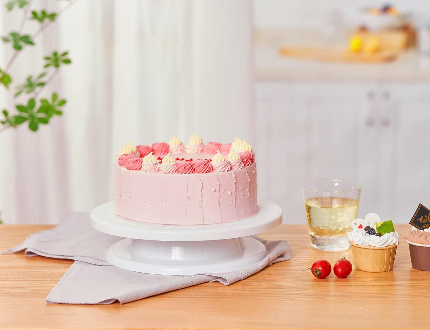 71 PCs Cake Decorating Supplies Kit with Cake Turntable, 12 Numbered Icing Piping Tips, 2 Spatulas, 3 Icing Comb Scraper, 50+2 Piping Bags, and 1 Coupler for Baking