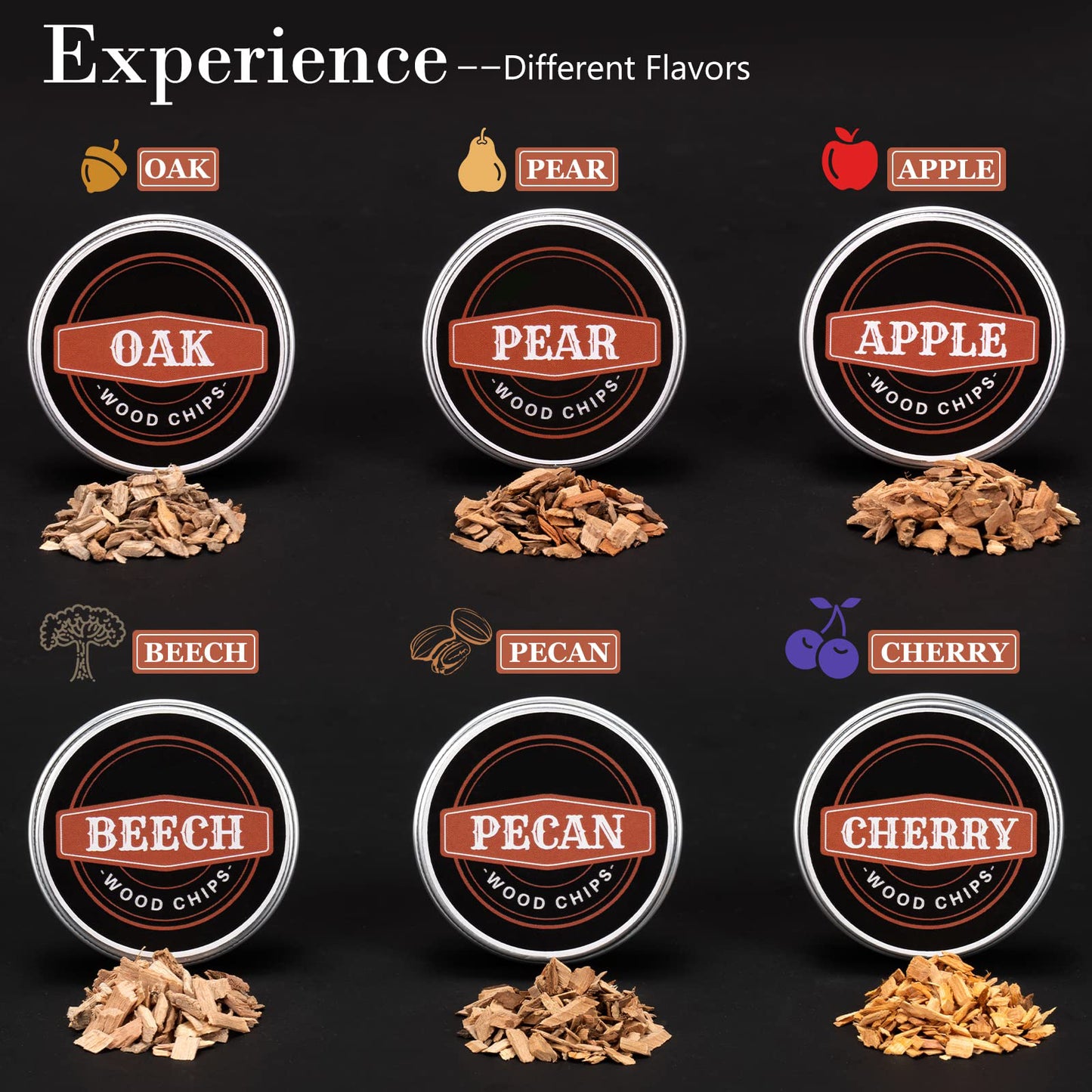 Cocktail Smoker Kit with Torch with 6 Flavored Wood Chips for Bourbon, Old Fashioned Chimney Drinks, Whiskey Smoker Kit, Ideal Gifts for Him,Men,Boyfriend, Husband, Dad