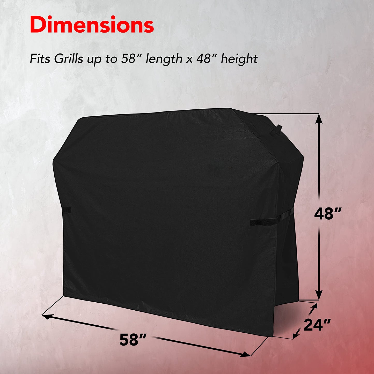 58 Inch Heavy Duty BBQ Grill Cover for Outdoor Grill, Waterproof, Weather Resistant, UV & Fade Resistant