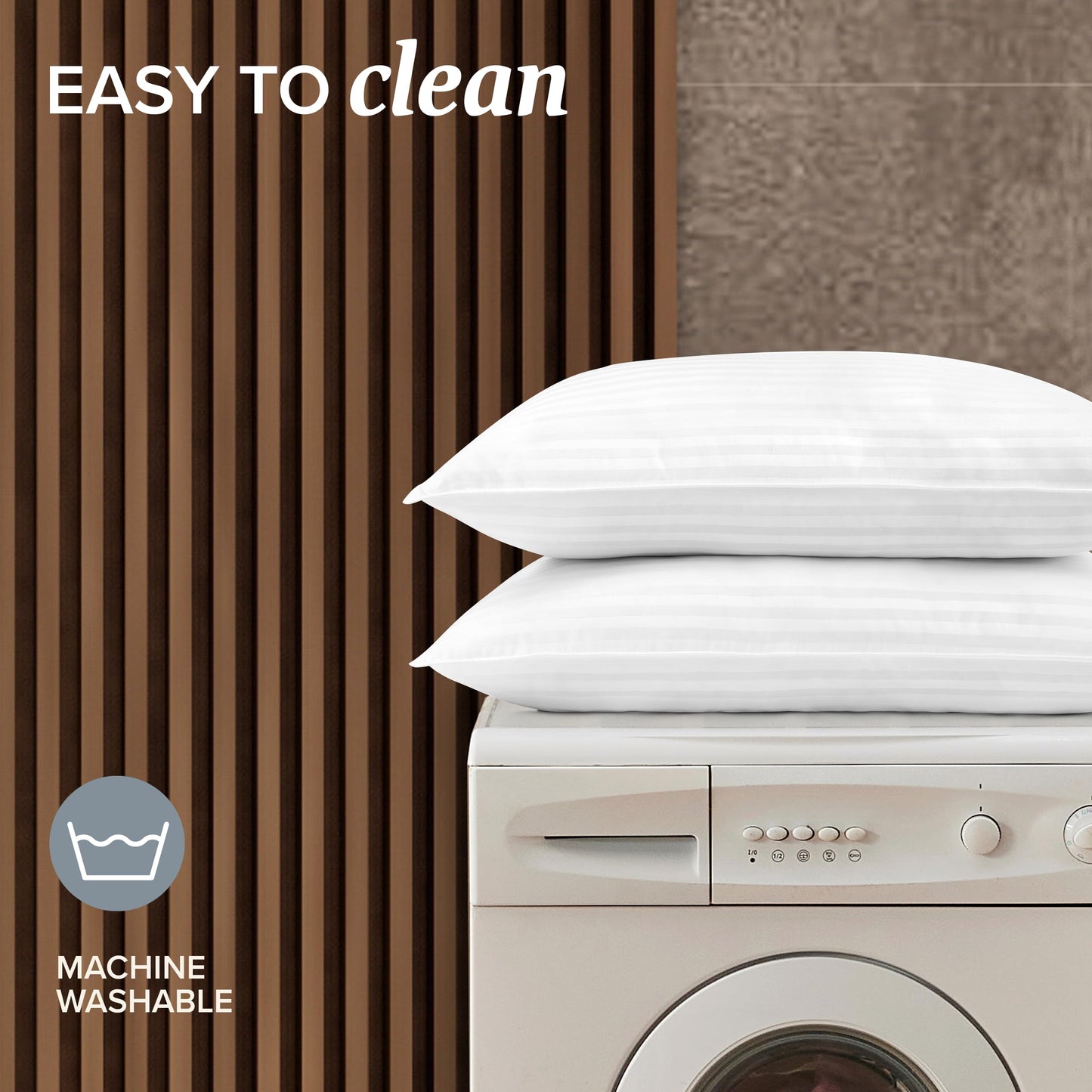 Bed Pillows Standard / Queen Size Set of 2 - Down Alternative Bedding Gel Cooling Pillow for Back, Stomach or Side Sleepers