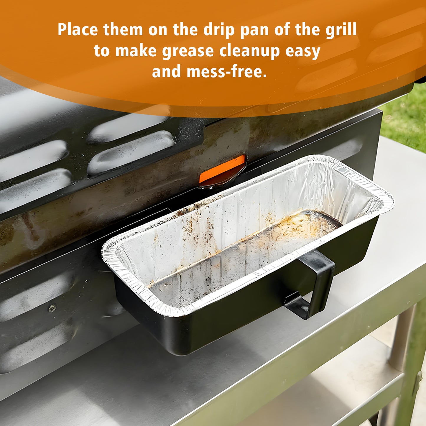 50Pcs Griddle Accessories Drip Pan Liners for Blackstone, Aluminum Foil Grease Drip Pans,Heat Resistant Drip Catcher, Non-Slip Design