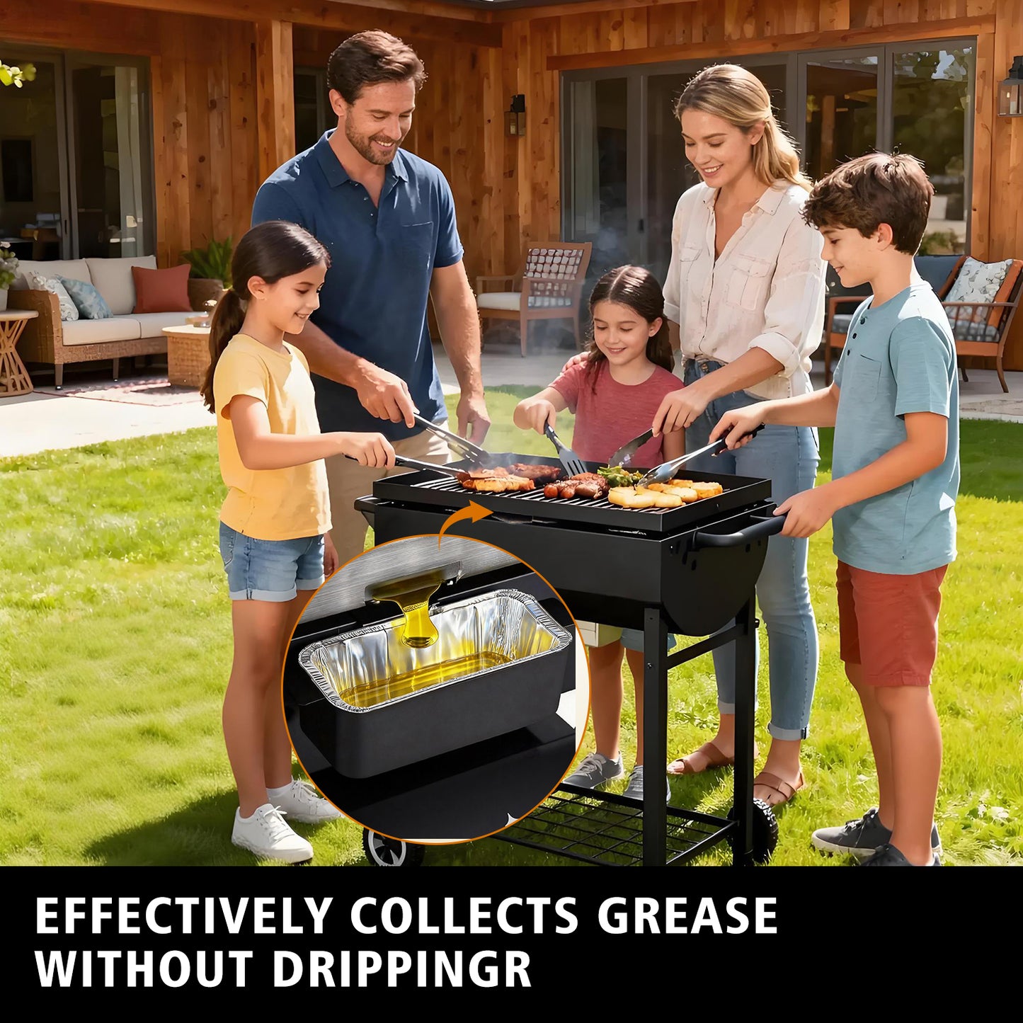 30Pcs Griddle Accessories Drip Pan Liners for Blackstone, Aluminum Foil Grease Drip Pans,Heat Resistant Drip Catcher, Non-Slip Design