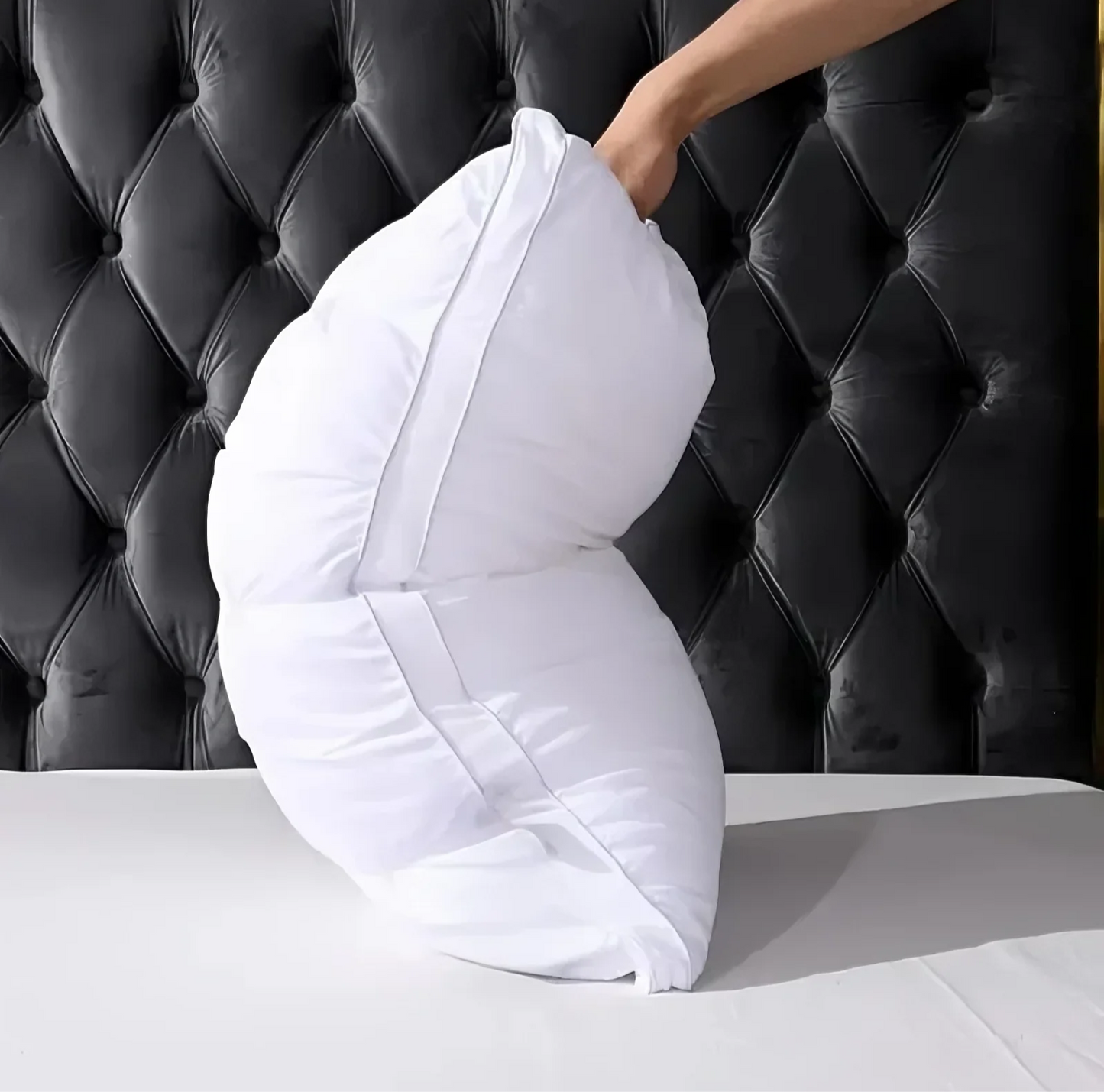 Kaqinu Queen Size Bed Pillows Set of 2, Hotel Quality, Down Alternative Gusseted Bed Pillows for Side, Back, or Stomach Sleepers, White