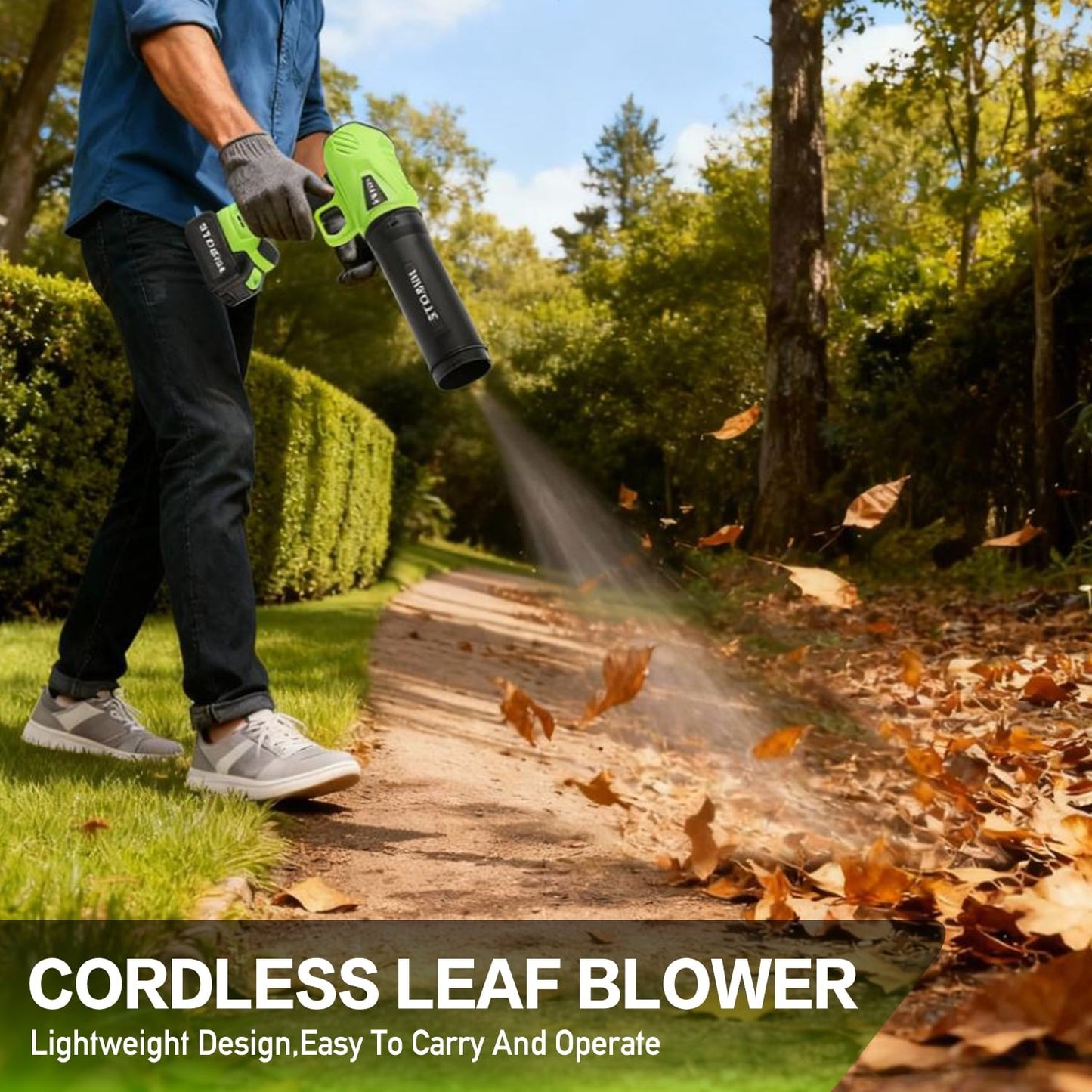 Portable 21V Battery Cordless Leaf Blower ,Handheld Electric Air Blower with High-Speed Motor for Drying Patio Cleaning ,Camping and Dust Cleaning(Tool Only)