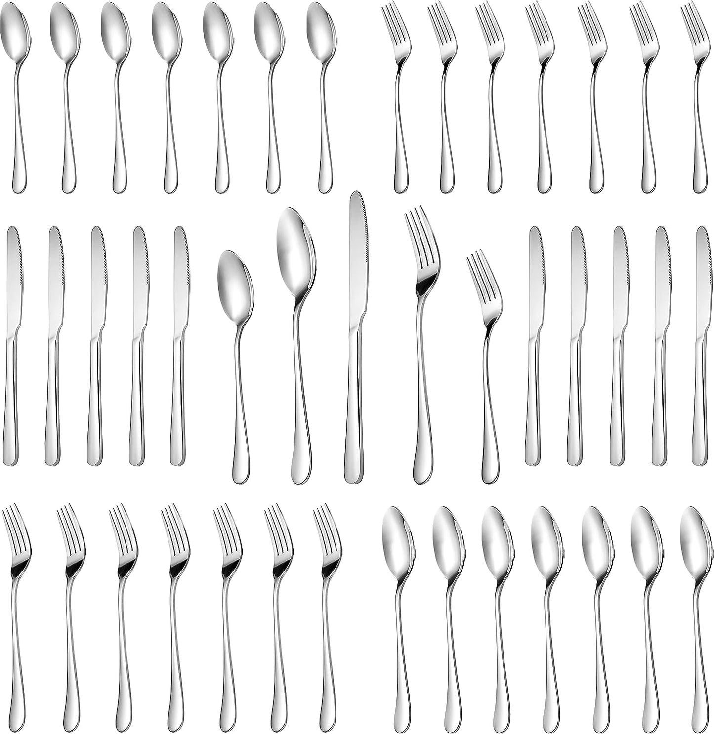 30 Piece Silverware Set Service for 6,Premium Stainless Steel Flatware Set,Mirror Polished Cutlery Utensil Set,Durable Home Kitchen Eating Tableware Set,Include Fork Knife Spoon Set,Dishwasher Safe