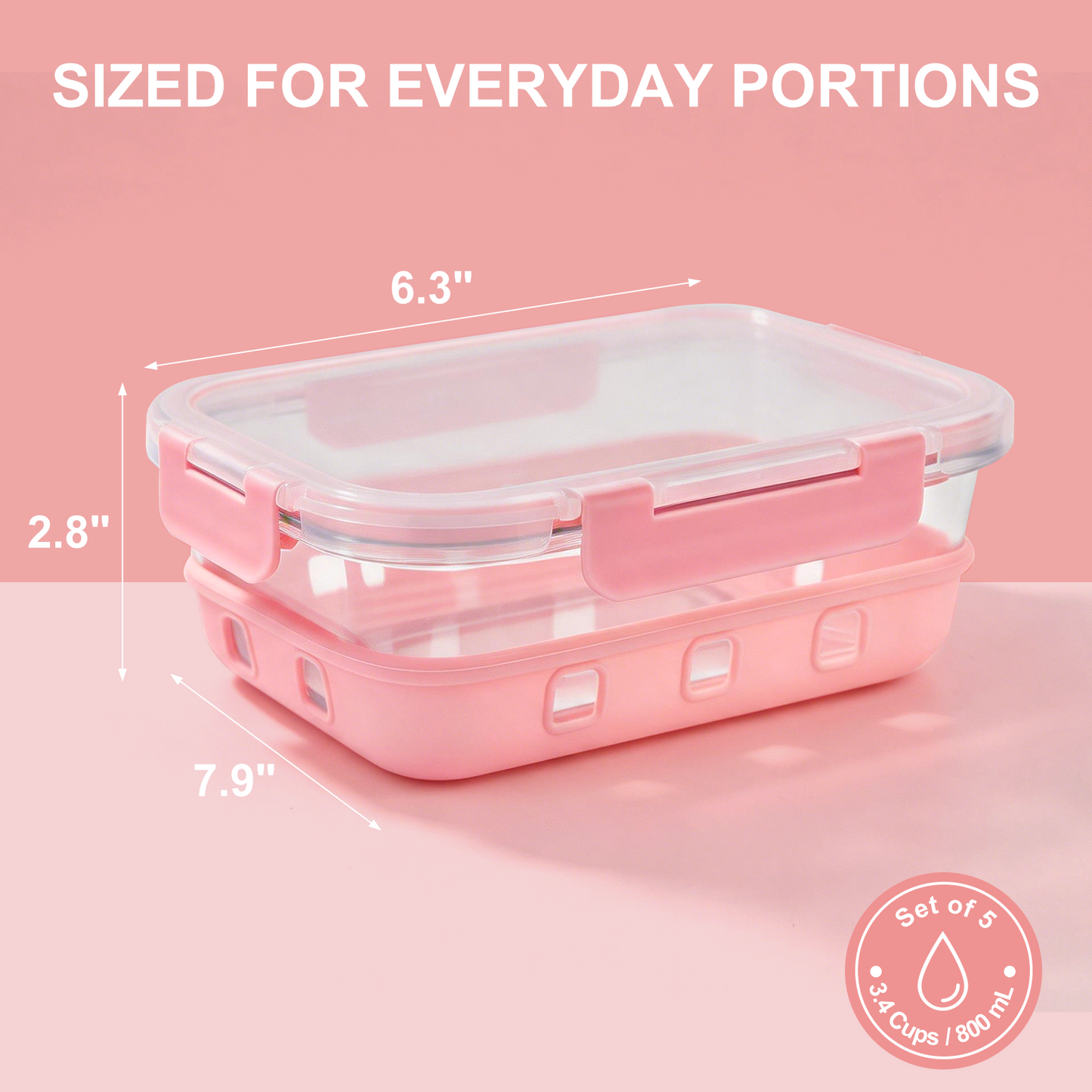 10 Pcs Glass Food Storage Containers with Silicone Boot, 35 oz Glass Containers with Airtight BPA-Free Plastic Lids, Meal Prep Set, Dishwasher, Microwave & Freezer Safe, Leak Proof
