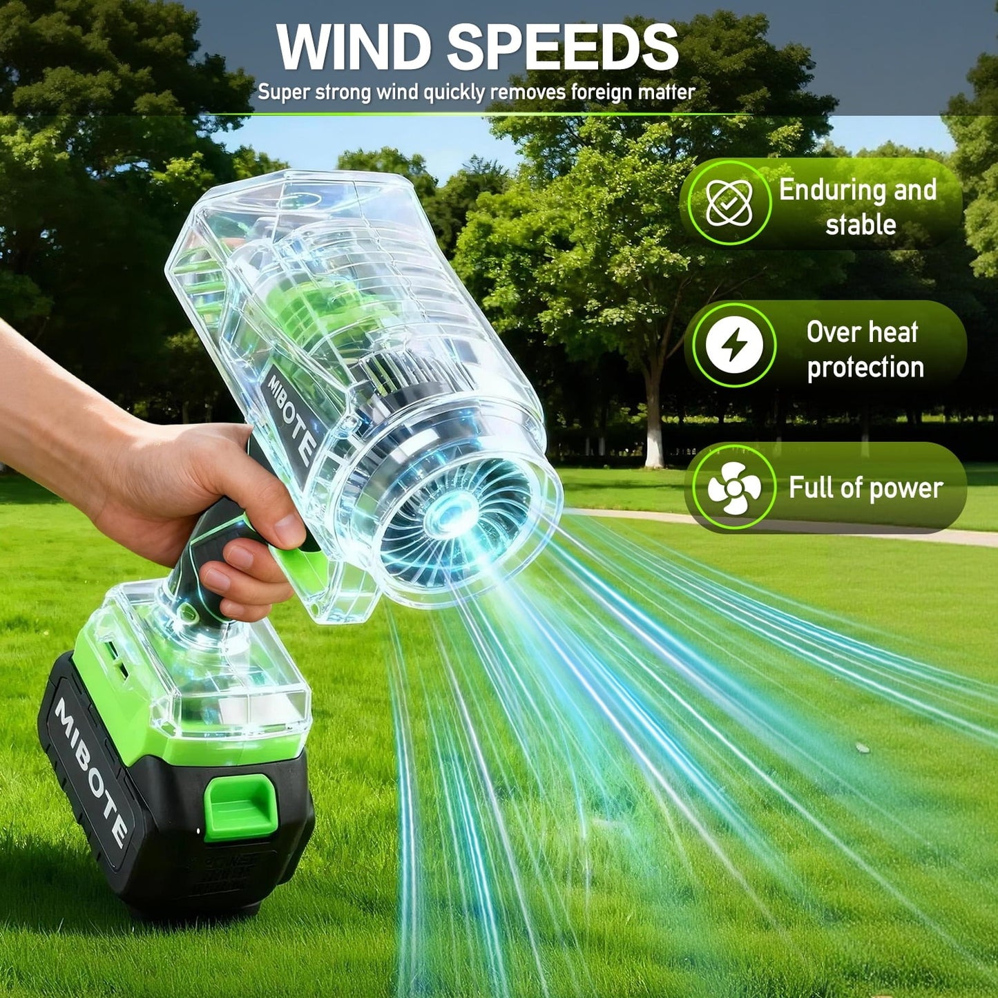 Portable 21V Battery Cordless Leaf Blower ,Handheld Electric Air Blower with High-Speed Motor for Drying Patio Cleaning ,Camping and Dust Cleaning(Tool Only)