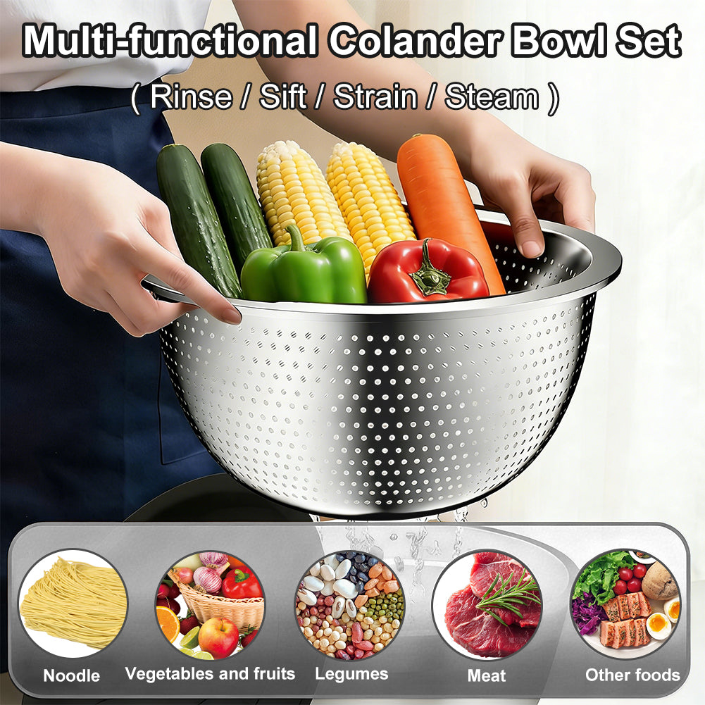 Mixing Bowls with Airtight Lids Set, TAIMASI 30 PCS Stainless Steel Mixing Bowl Set w Colander & Grater, Kitchen Serving Gadgets and Tools