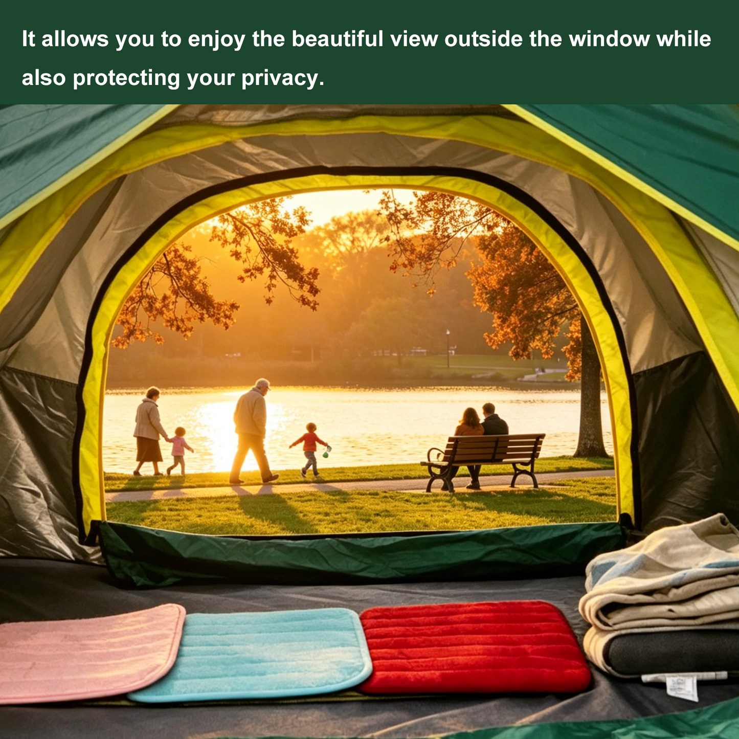 Mibote 2-Person Camping Tent, Auto Setup Pop Up Tent, Waterproof, Huge Door & Windows for Camping, Hiking, Travel