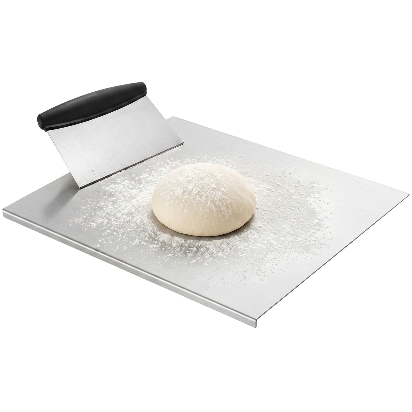 Cutting Boards for Kitchen, AOKIWO Large Stainless Steel Baking Boards with scraper, Suitable for Bread, Meat, Vegetables, (15.7 x 23.6 in)