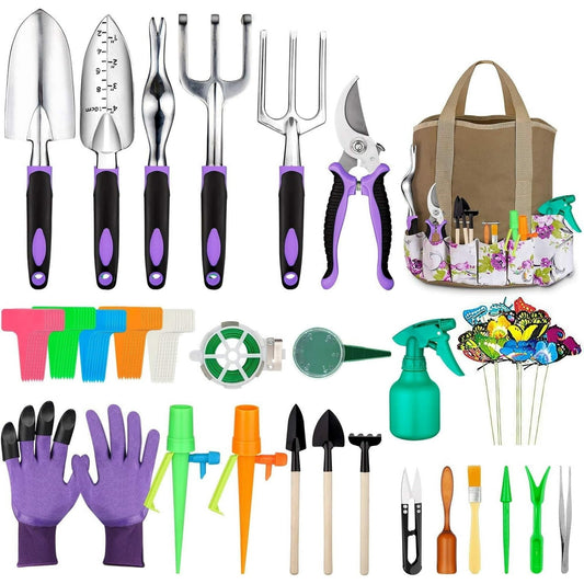 Heavy Duty Gardening Tools - 83-Piece Gardening Gifts for Women, Mom, Men - Durable, Ergonomic Garden Tool Set