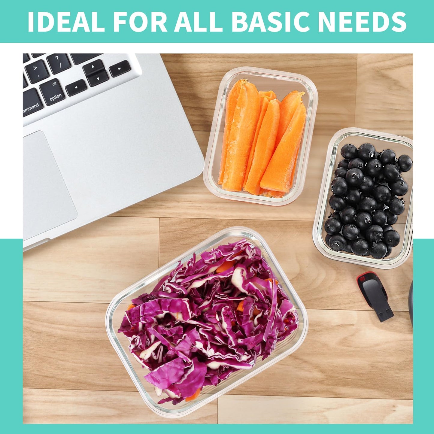 30 Pcs Glass Food Storage Containers with Lids, Glass Airtight Meal Prep Container Set for Lunch, Kitchen Pantry Organizers and Storage, Leak Proof